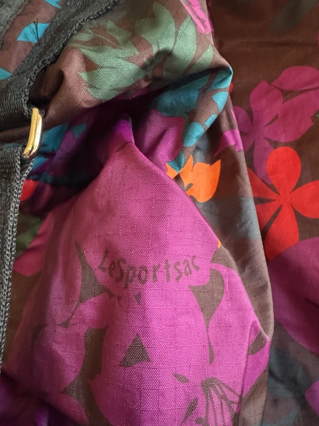 LeSportsac Floral Nylon Duffle Travel Bag Multi Color 6