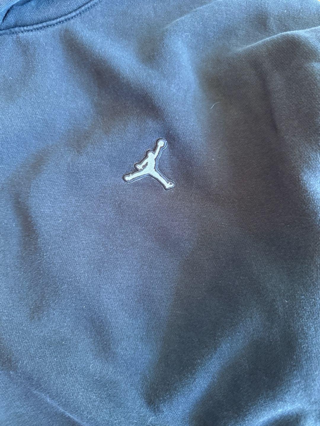 Jordan Hoodie Size L Black Embroidered Jumpman Pullover Sweatshirt 3