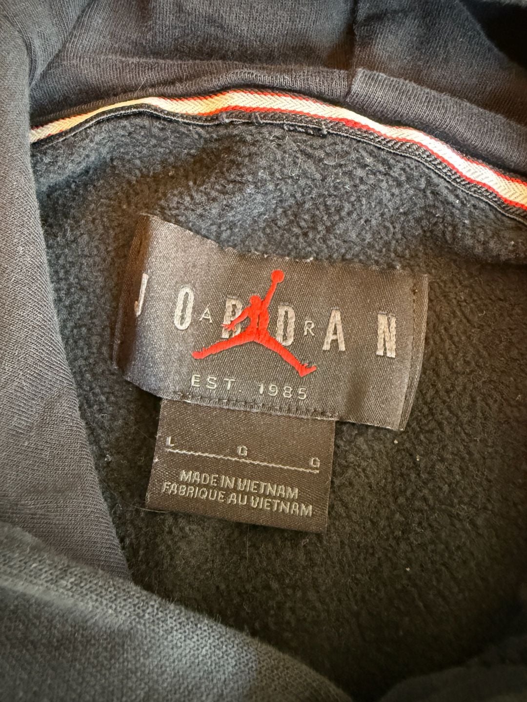 Jordan Hoodie Size L Black Embroidered Jumpman Pullover Sweatshirt 4