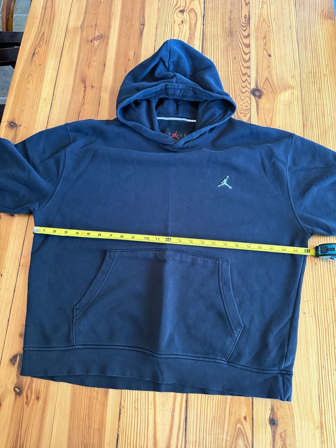 Jordan Hoodie Size L Black Embroidered Jumpman Pullover Sweatshirt 6