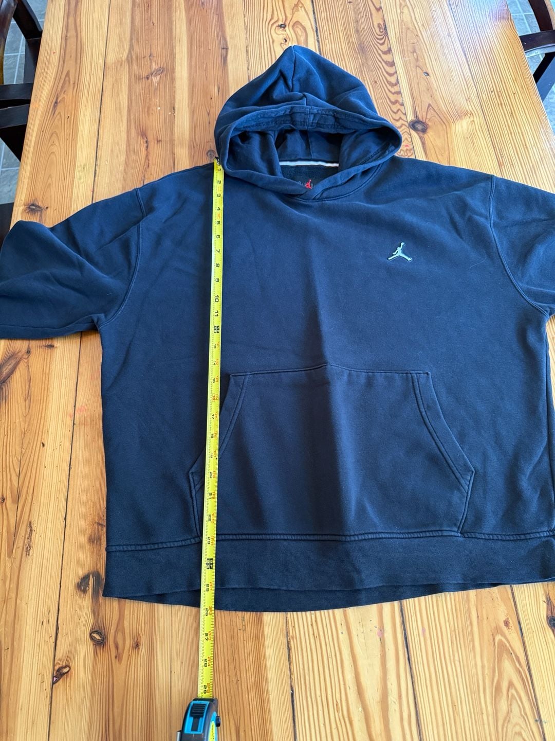 Jordan Hoodie Size L Black Embroidered Jumpman Pullover Sweatshirt 7