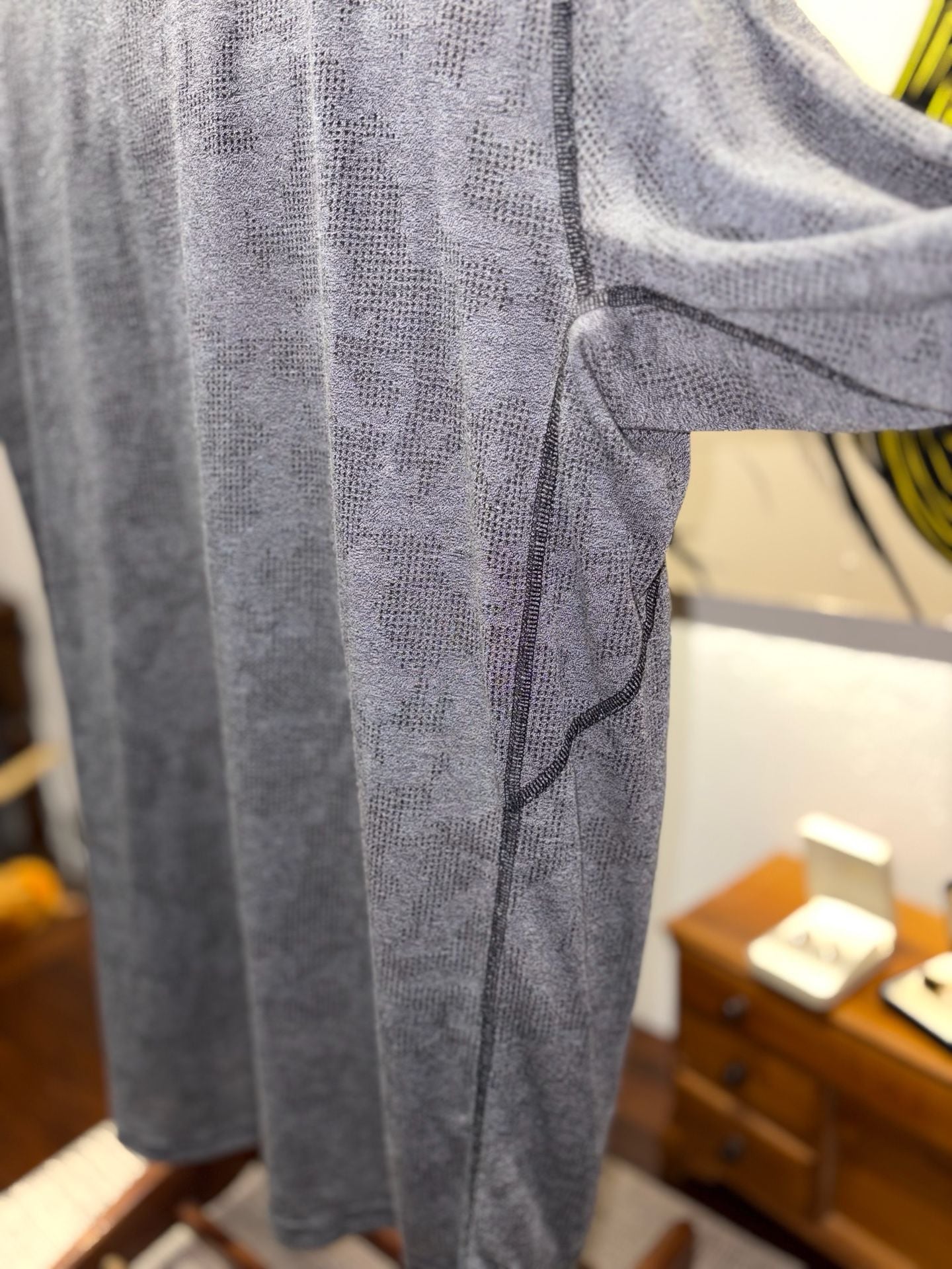 Under Armour Threadborne Henley Shirt Medium Gray 3/4 Sleeve 7
