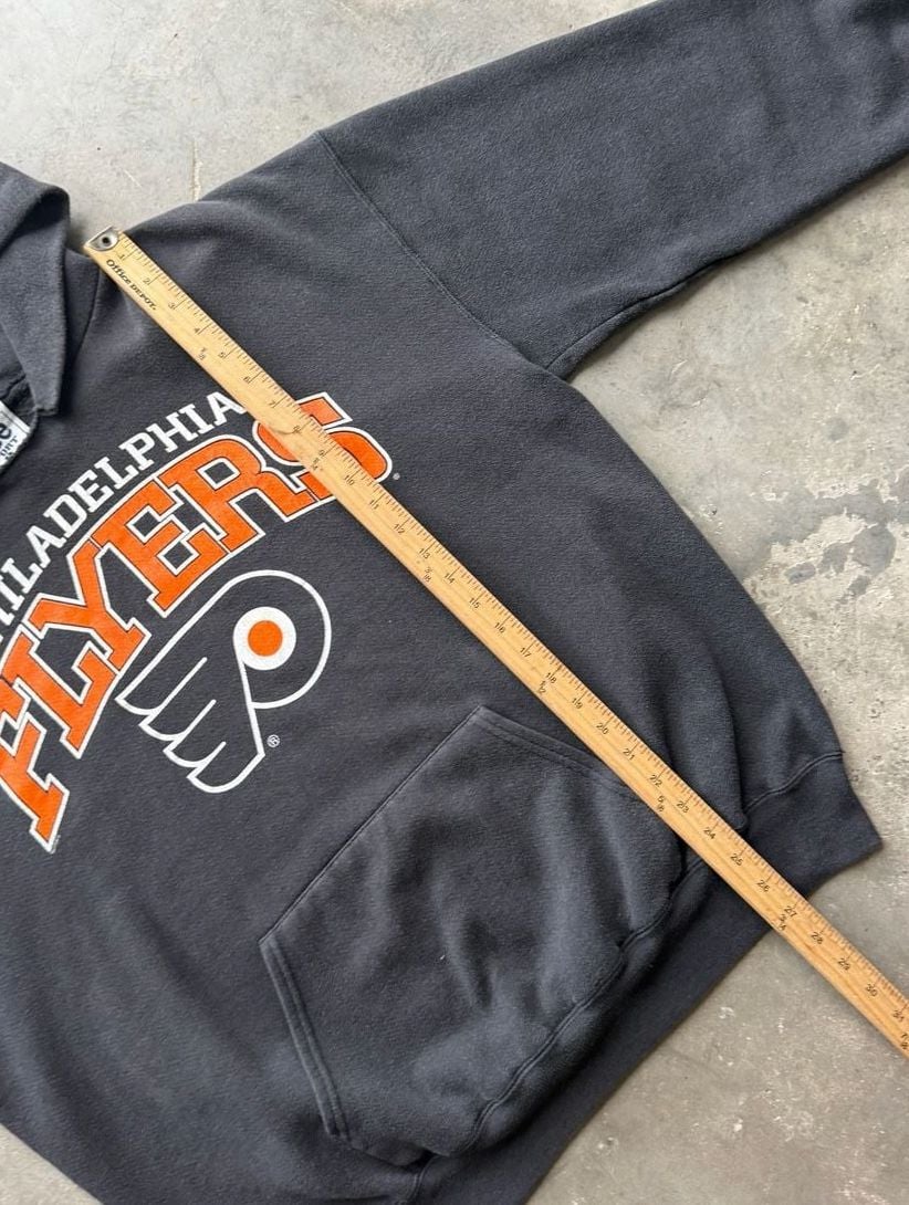 Lee Sport Philadelphia Flyers Size L Vintage Black Hoodie Sweatshirt 6