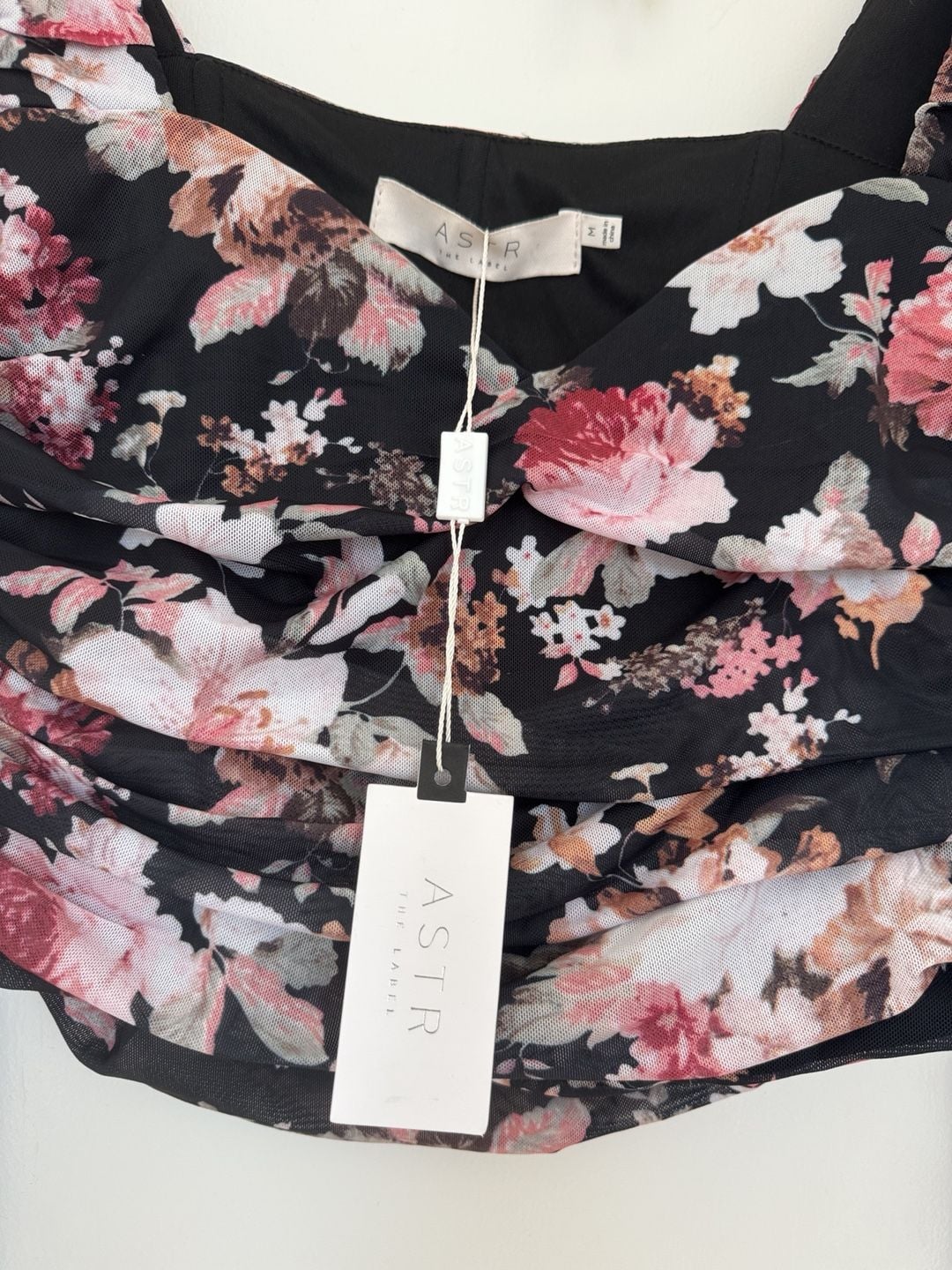 Astr The Label Erica Floral Ruched Long dark romantic, feminine, coquette 4