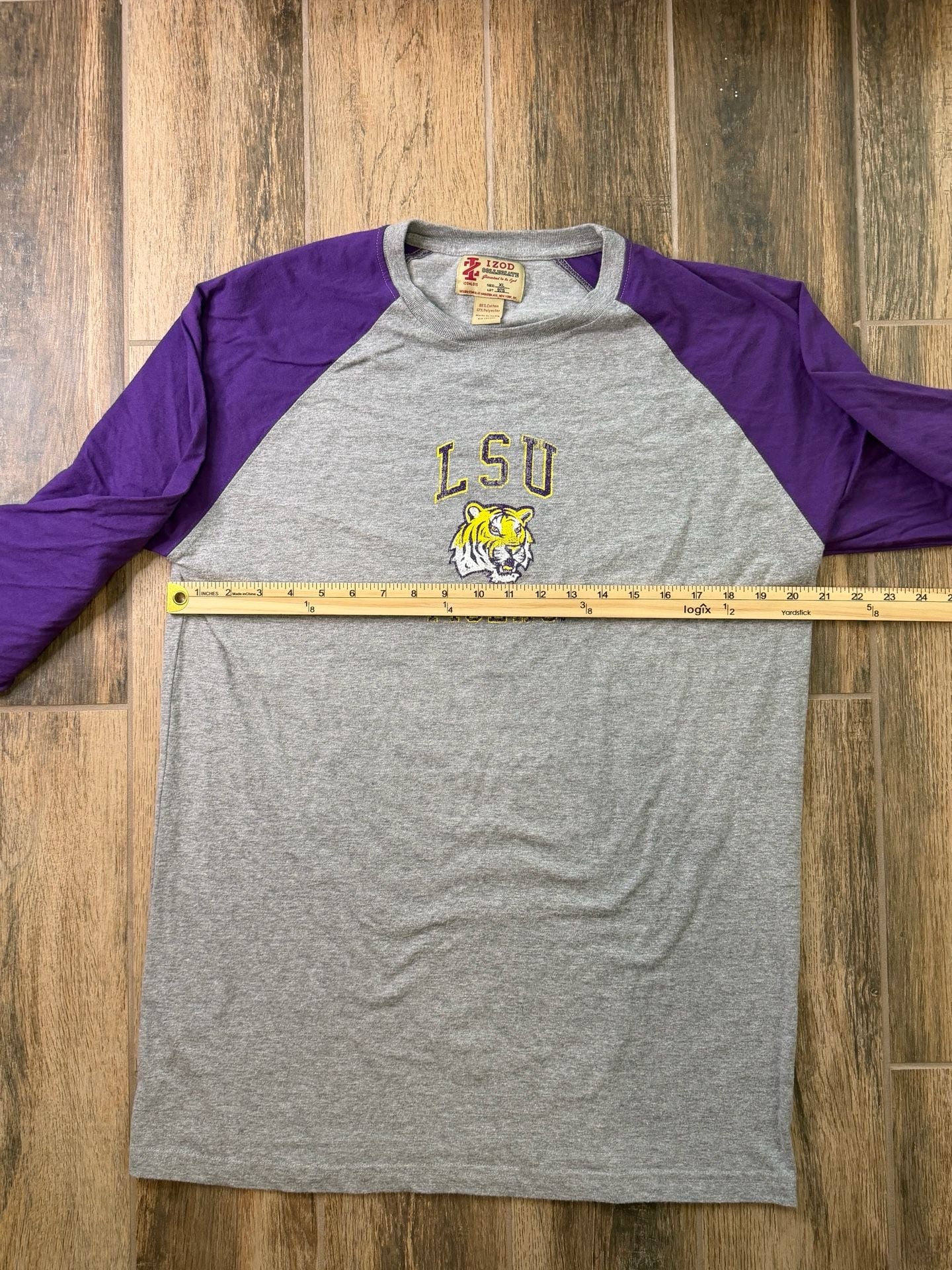 Vintage LSU Tigers Long Sleeve Izod Collegiate Raglan Shirt Size XL 5