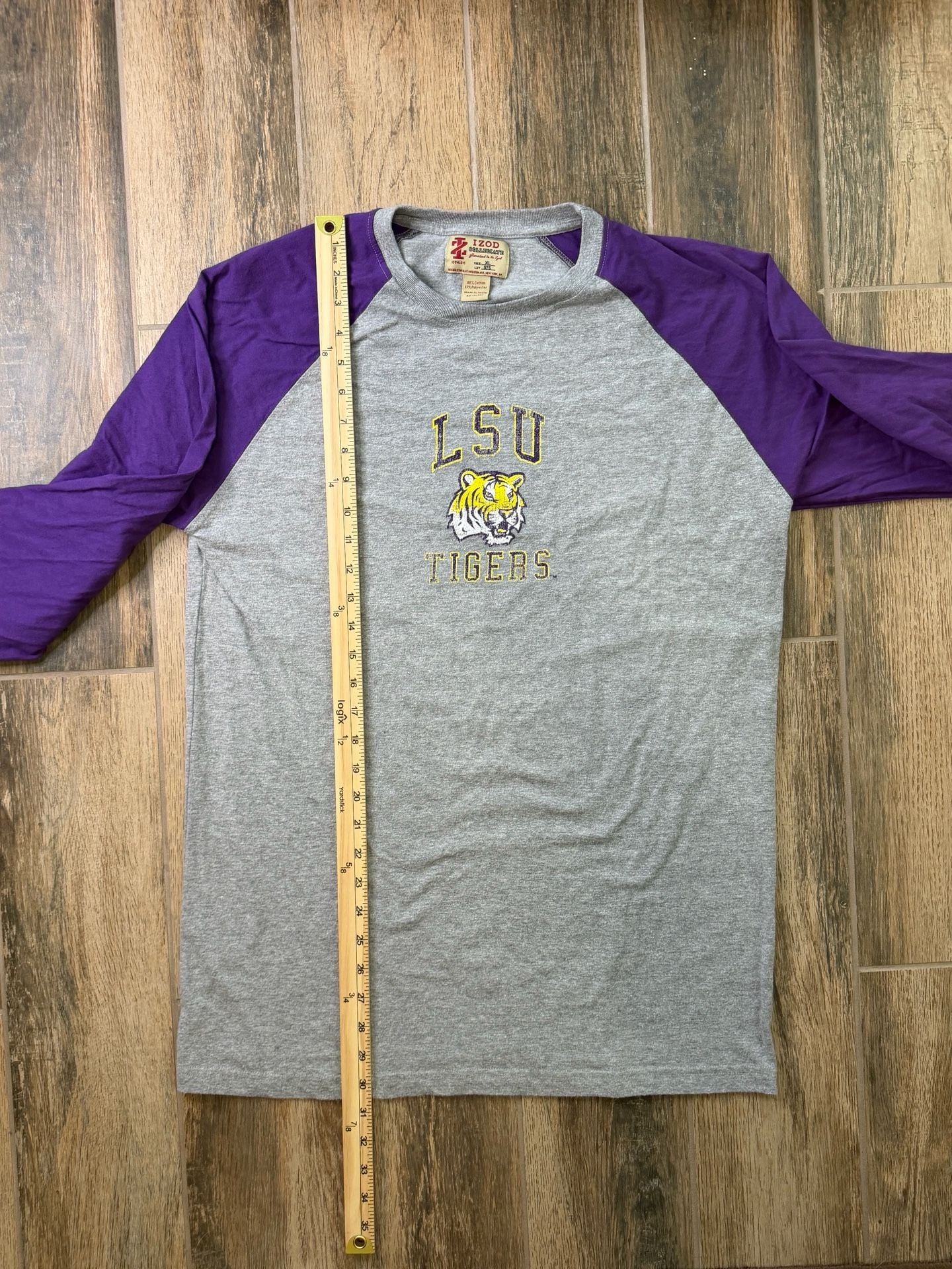 Vintage LSU Tigers Long Sleeve Izod Collegiate Raglan Shirt Size XL 6