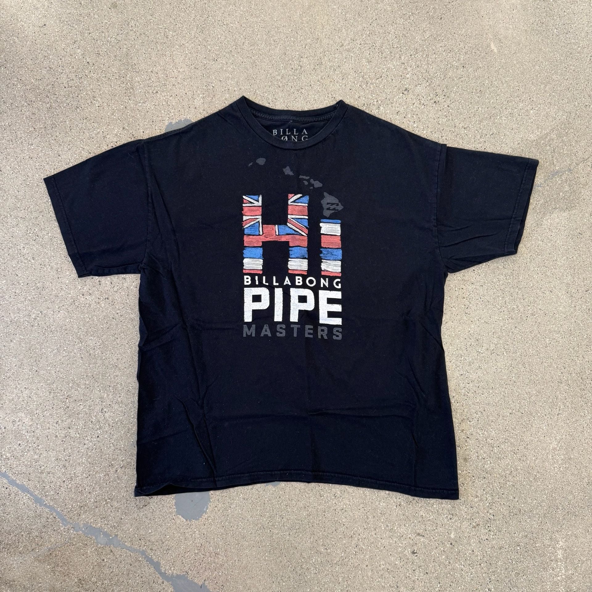 Billabong Pipe Masters Hawaii Graphic T-Shirt Black Size XL 2