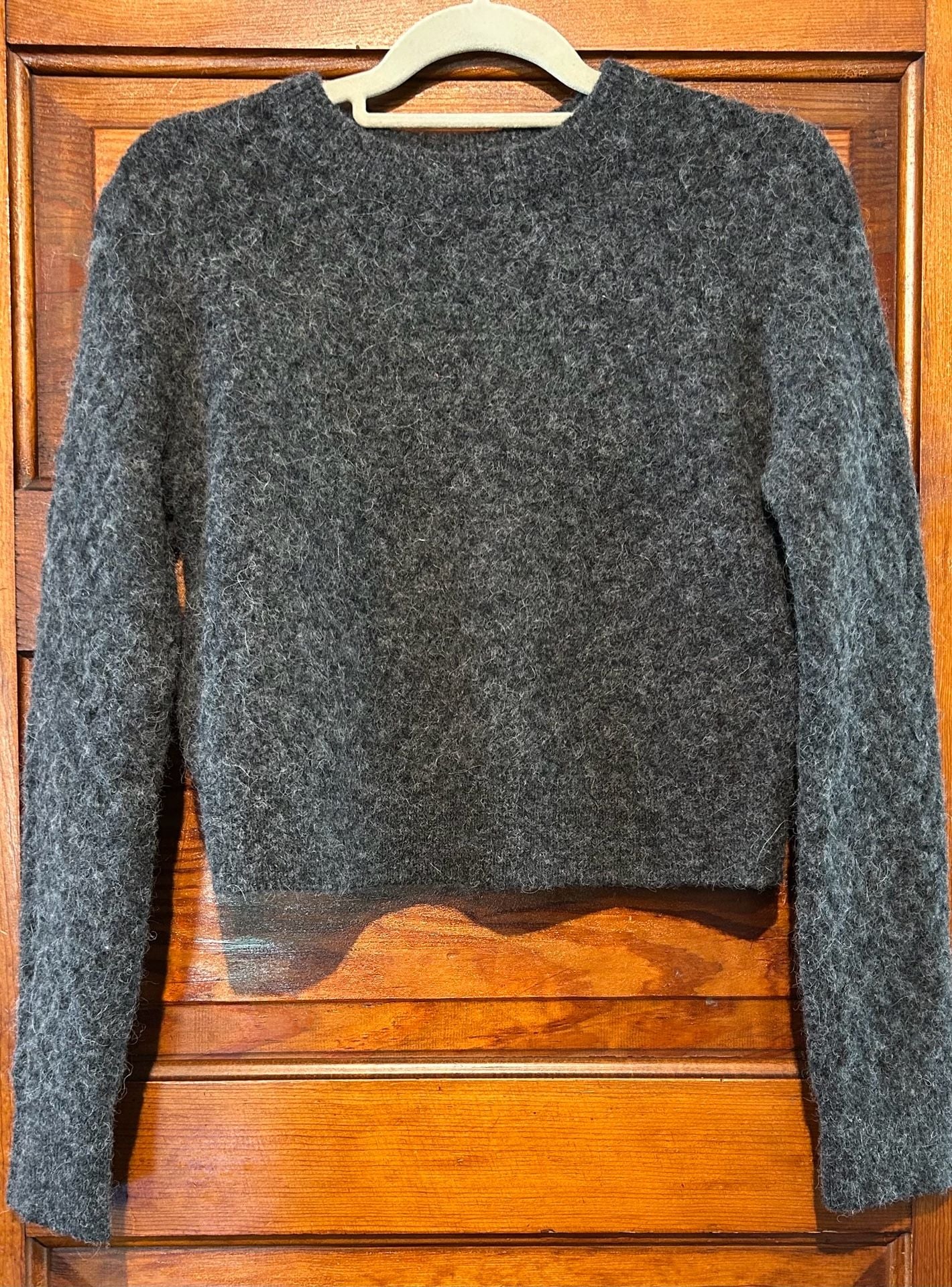 Lululemon Alpaca Wool-Blend Crosshatch Sweater Size M Gray 4