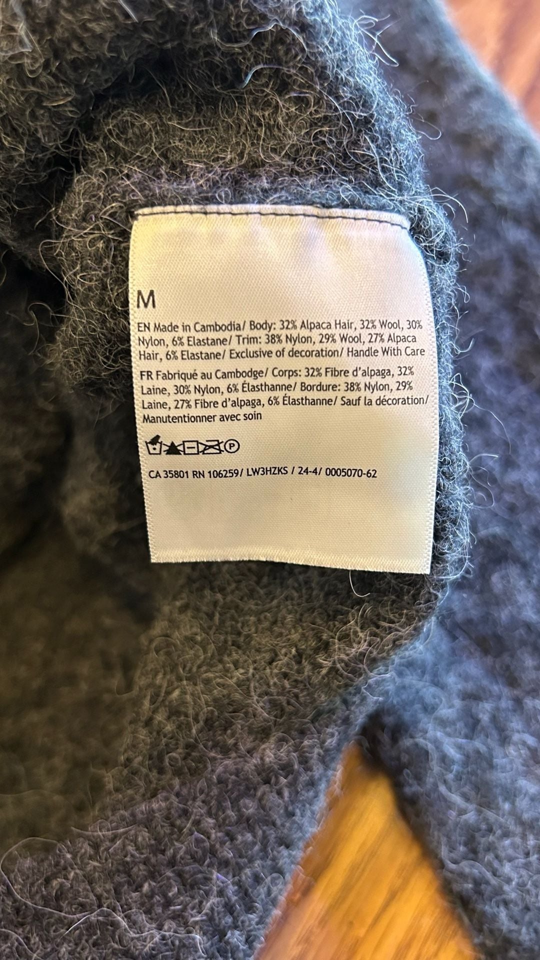 Lululemon Alpaca Wool-Blend Crosshatch Sweater Size M Gray 5