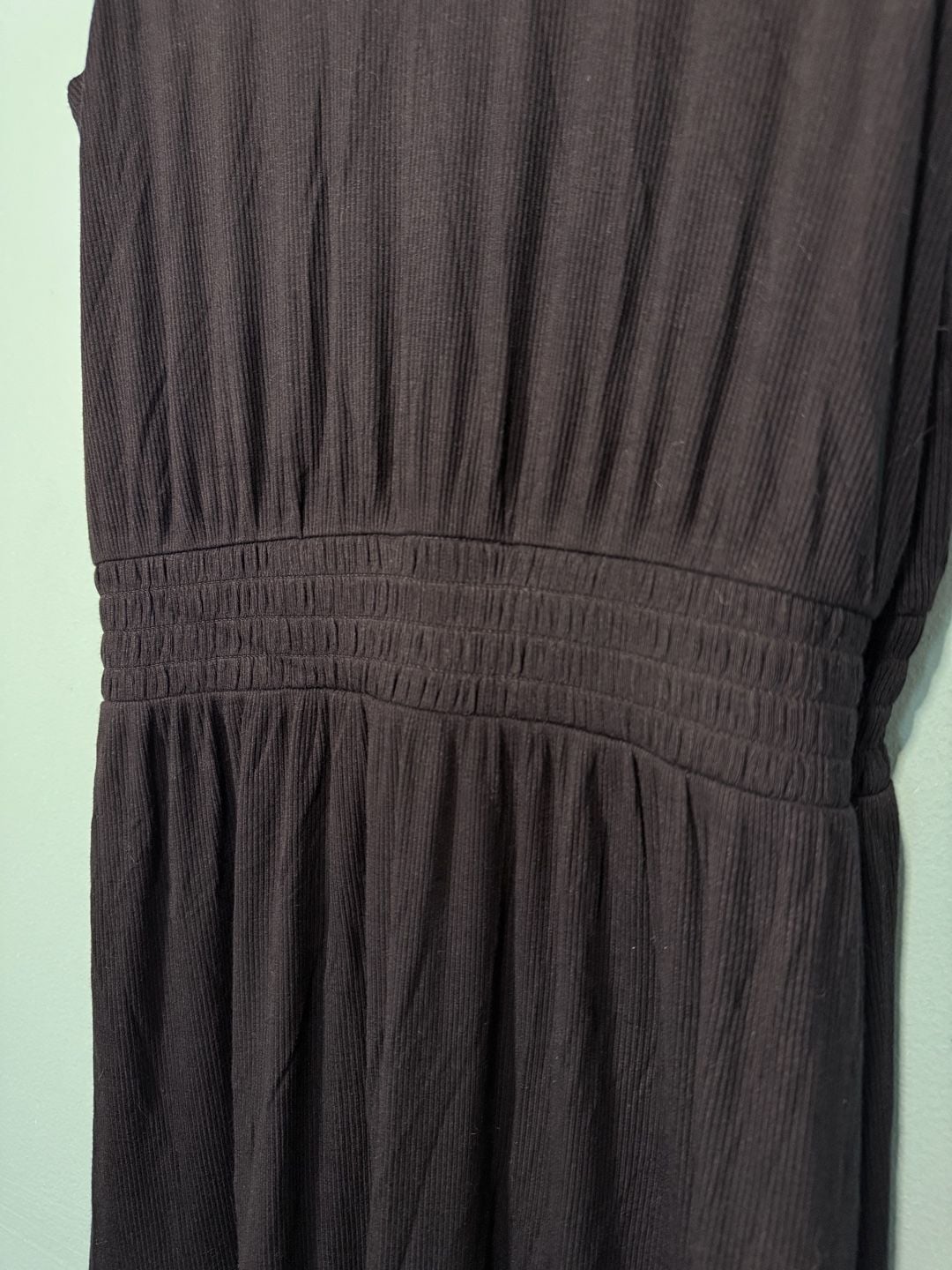 Maurices Midi Dress Size XS Black Ribbed Sleeveless Mock Neck Empire Waist 3