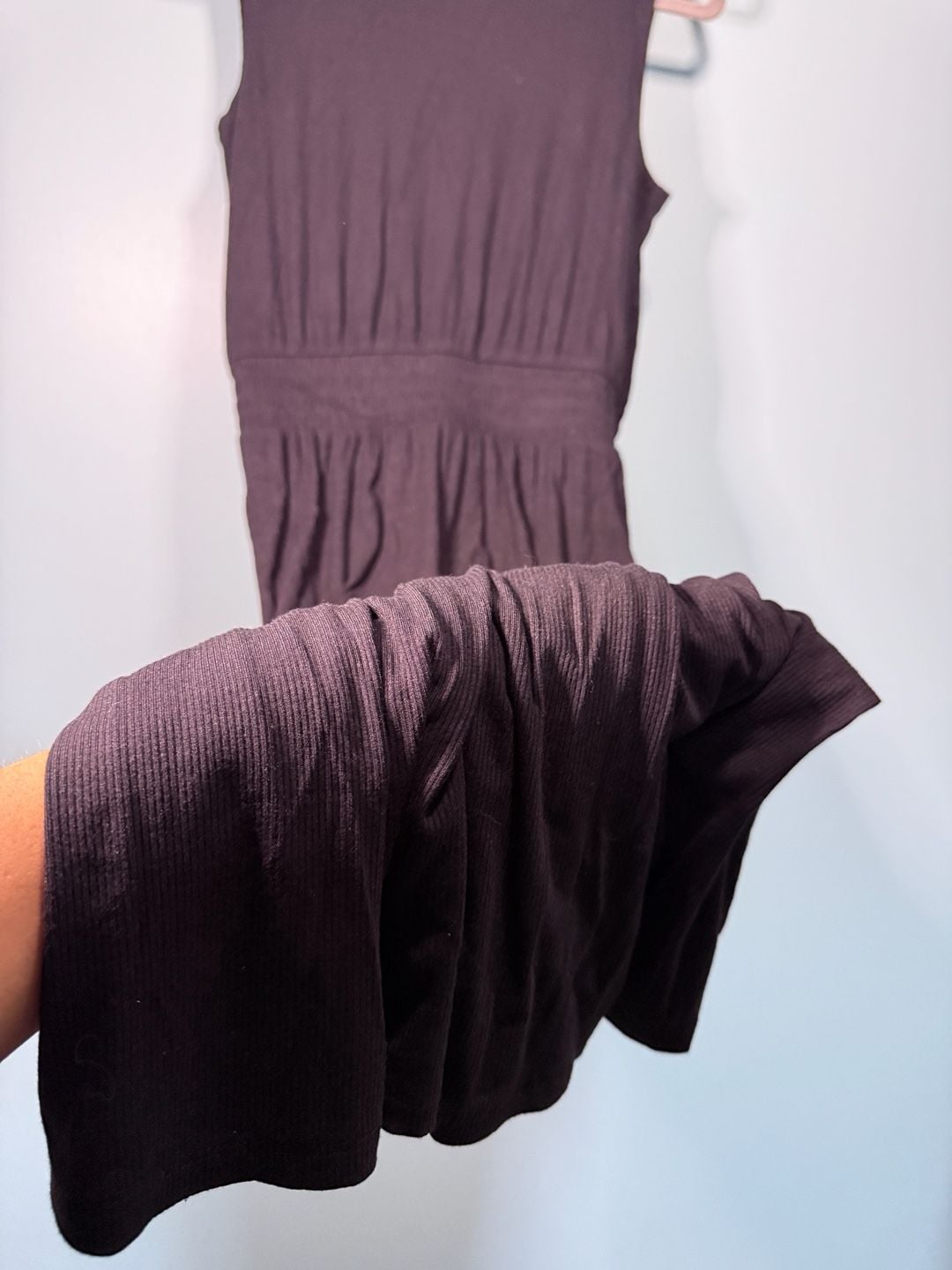 Maurices Midi Dress Size XS Black Ribbed Sleeveless Mock Neck Empire Waist 6