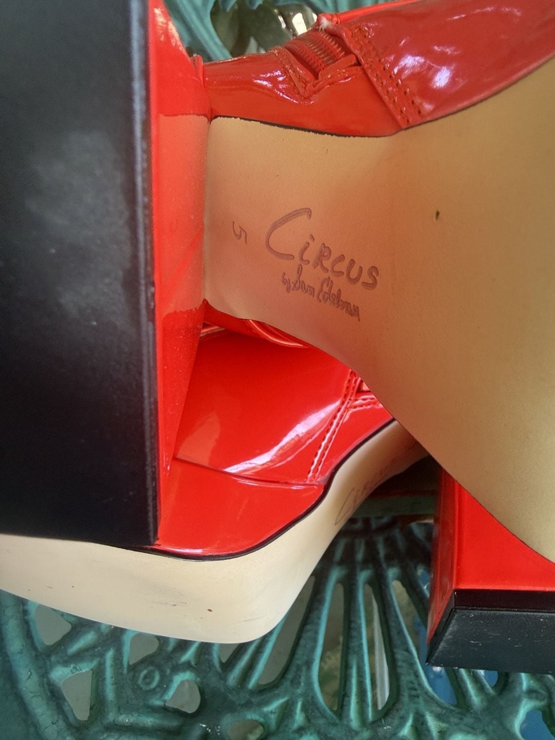 Circus NY by Sam Edelman "Kia" (Karter) Red Patent Platform Lace-Up Boots 8