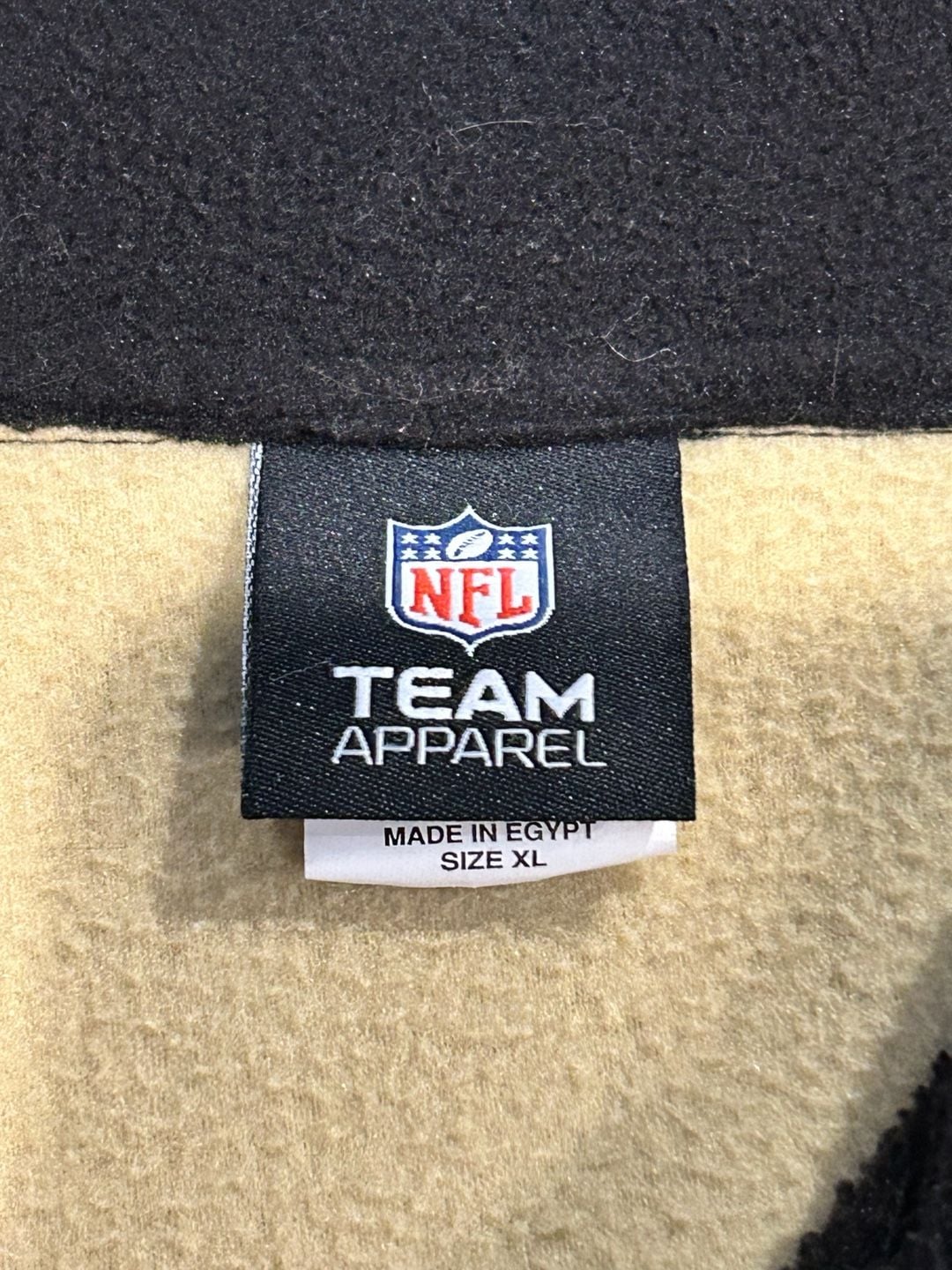 NFL Team Apparel New Orleans Saints Fleece 1/4 Zip Size XL Black 4