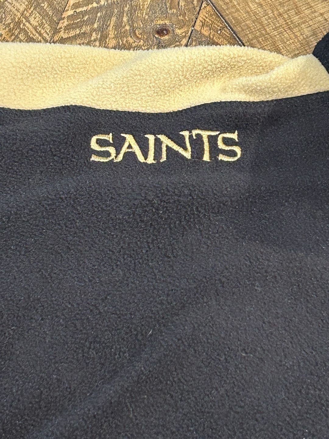 NFL Team Apparel New Orleans Saints Fleece 1/4 Zip Size XL Black 6