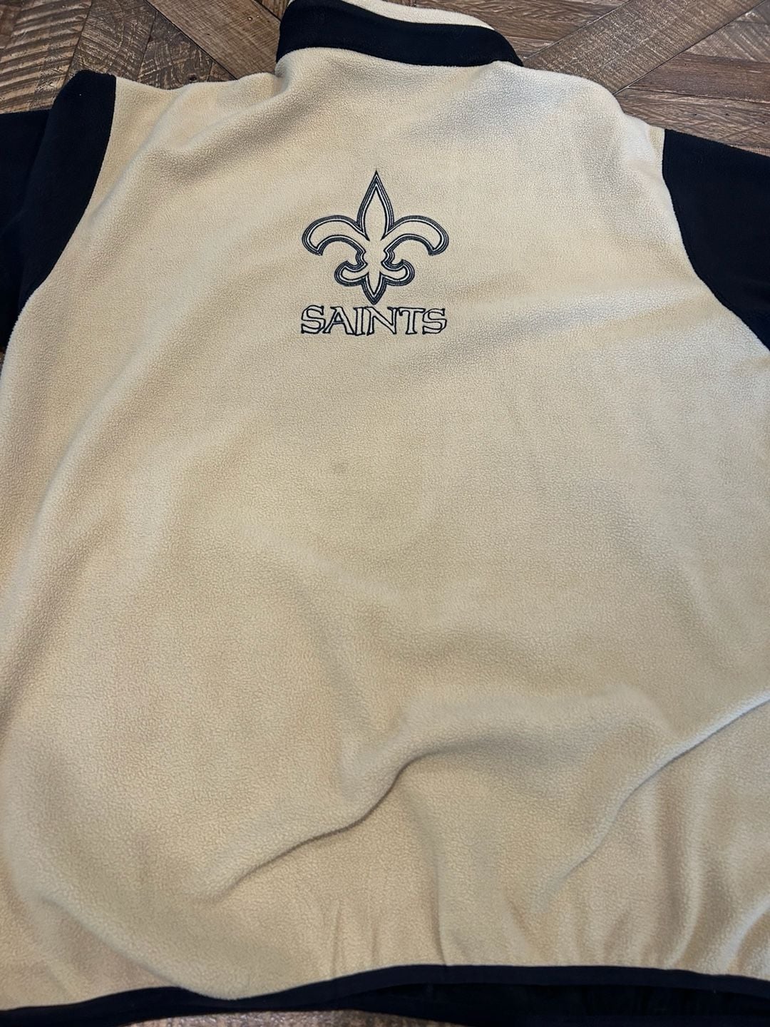 NFL Team Apparel New Orleans Saints Fleece 1/4 Zip Size XL Black 9