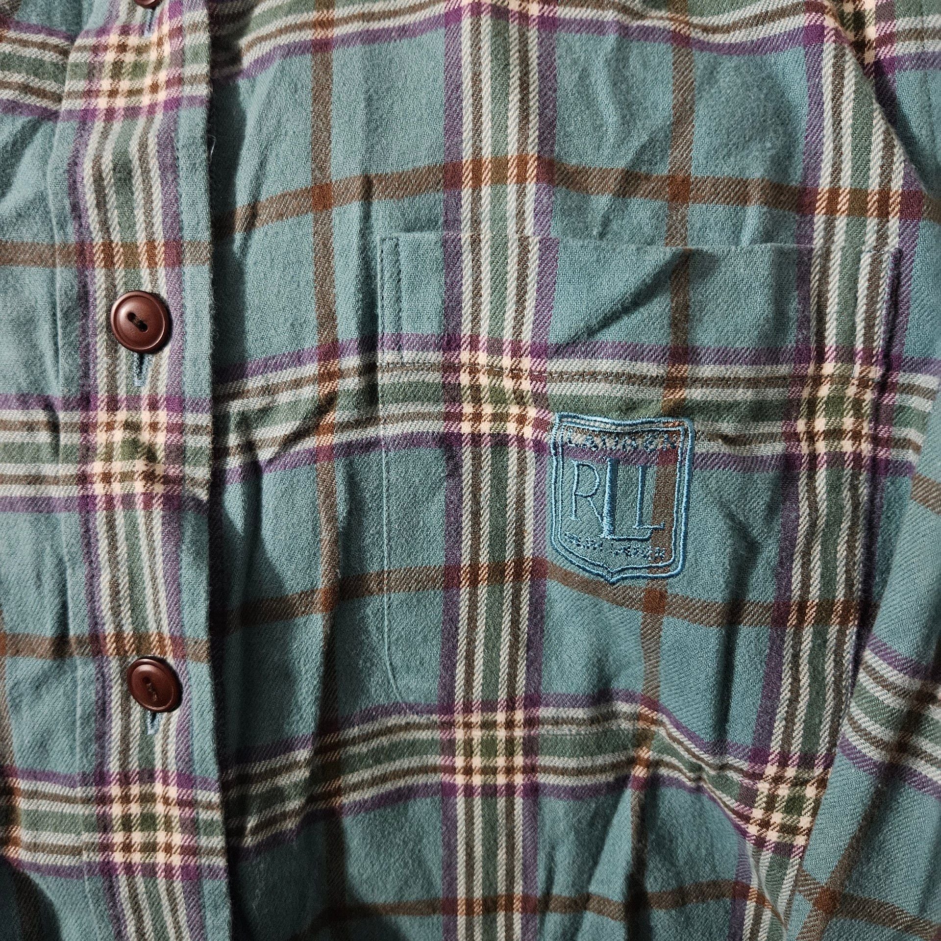 Lauren Ralph Lauren Plaid Flannel Shirt Size S Blue Cotton 3