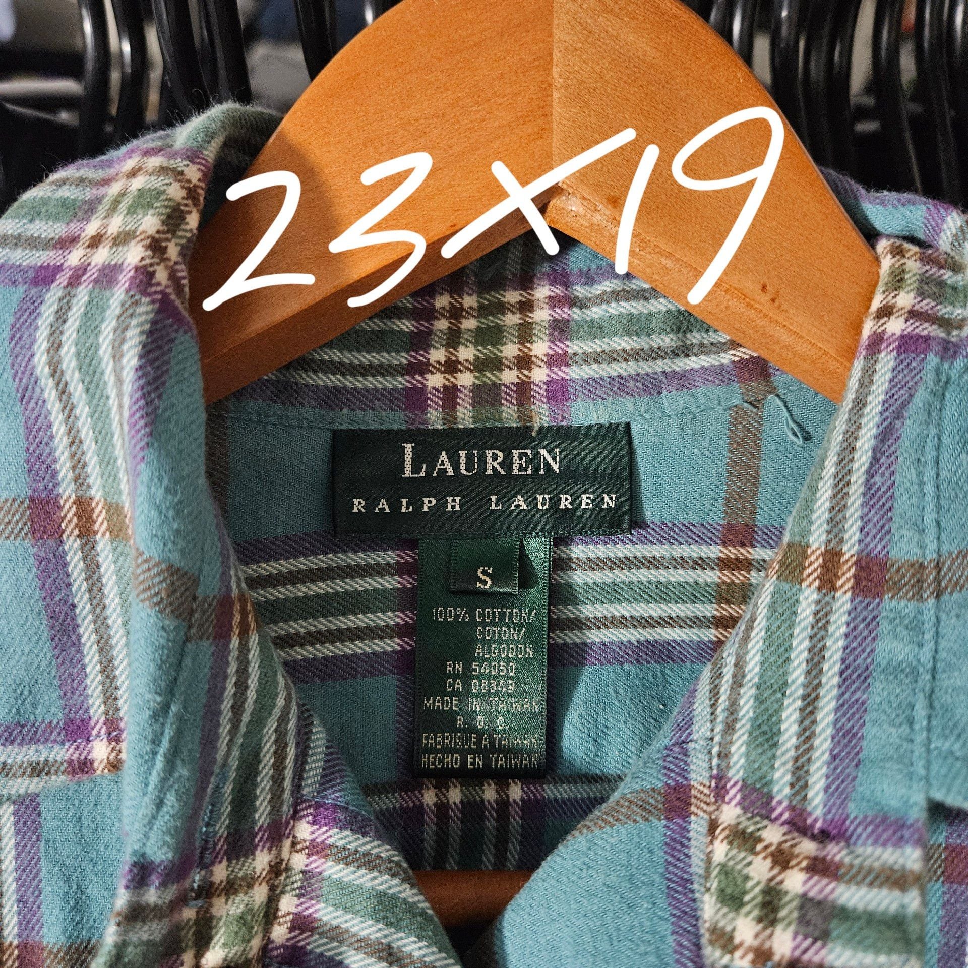 Lauren Ralph Lauren Plaid Flannel Shirt Size S Blue Cotton 4