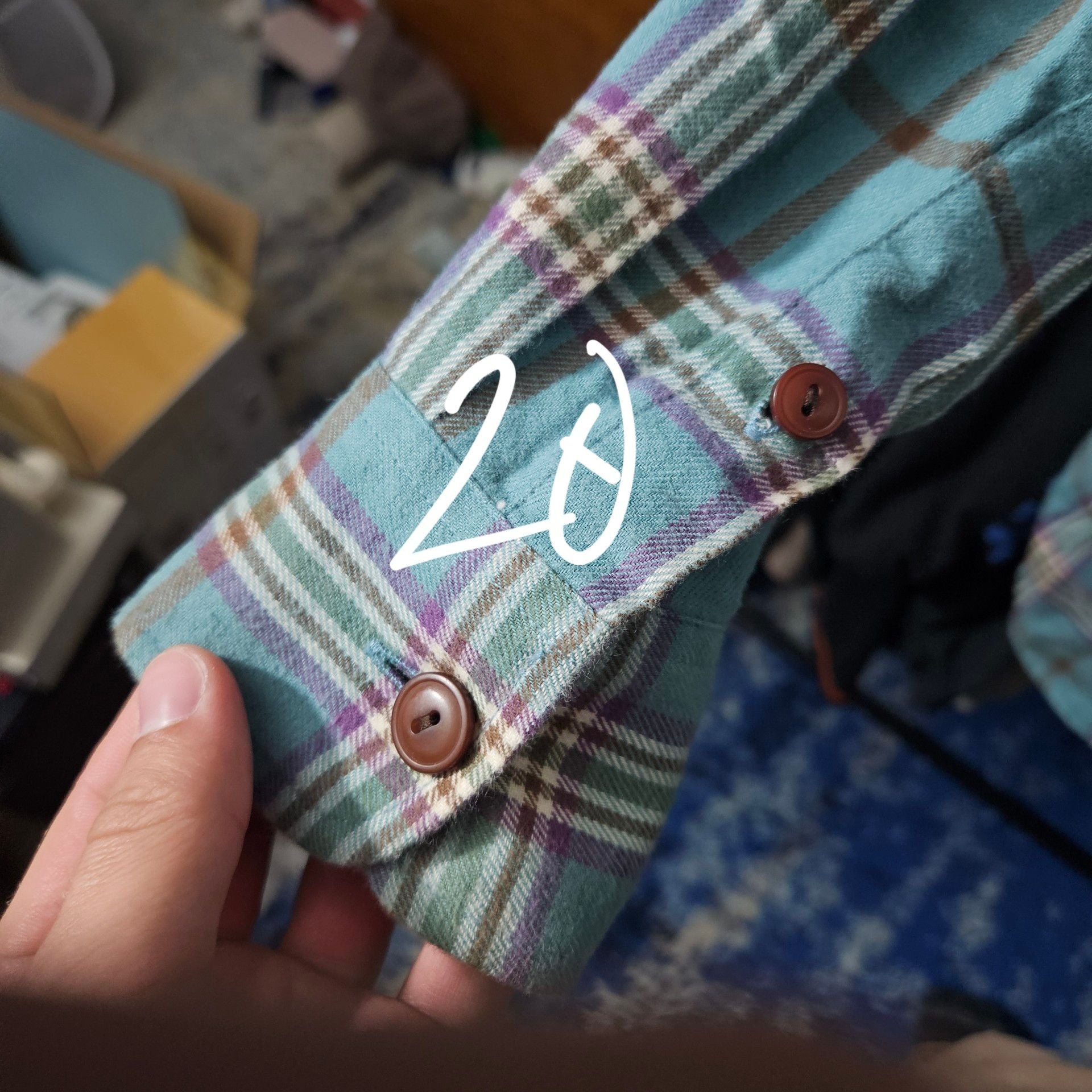 Lauren Ralph Lauren Plaid Flannel Shirt Size S Blue Cotton 6