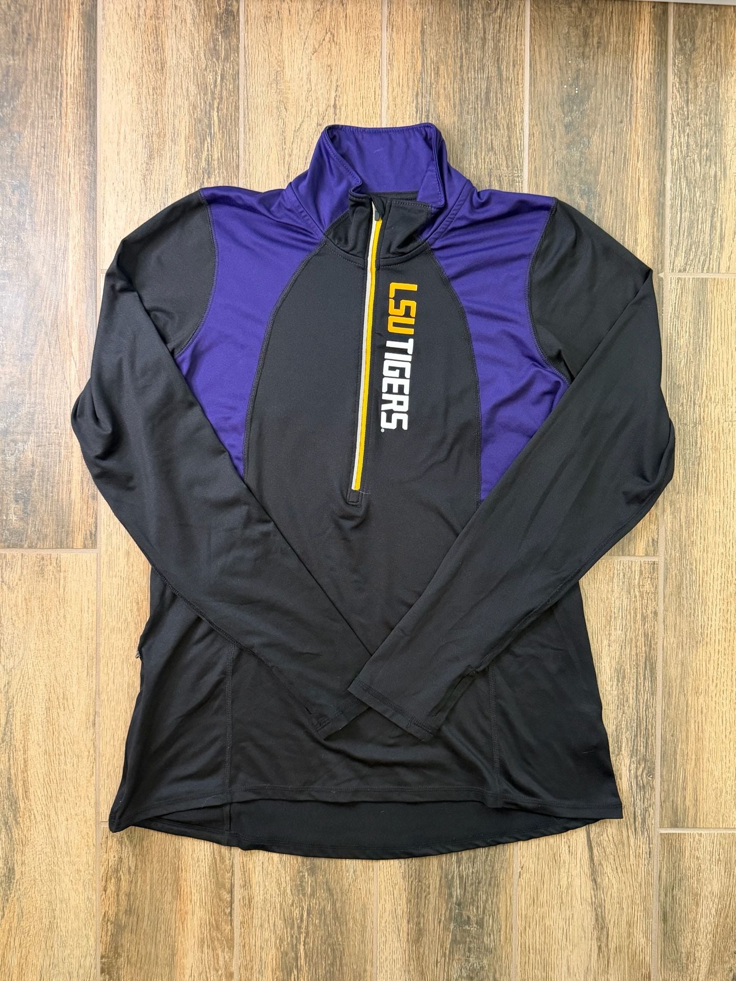 LSU Tigers 1/4 Zip Pullover Rivalry Threads Size L Black Purple 2