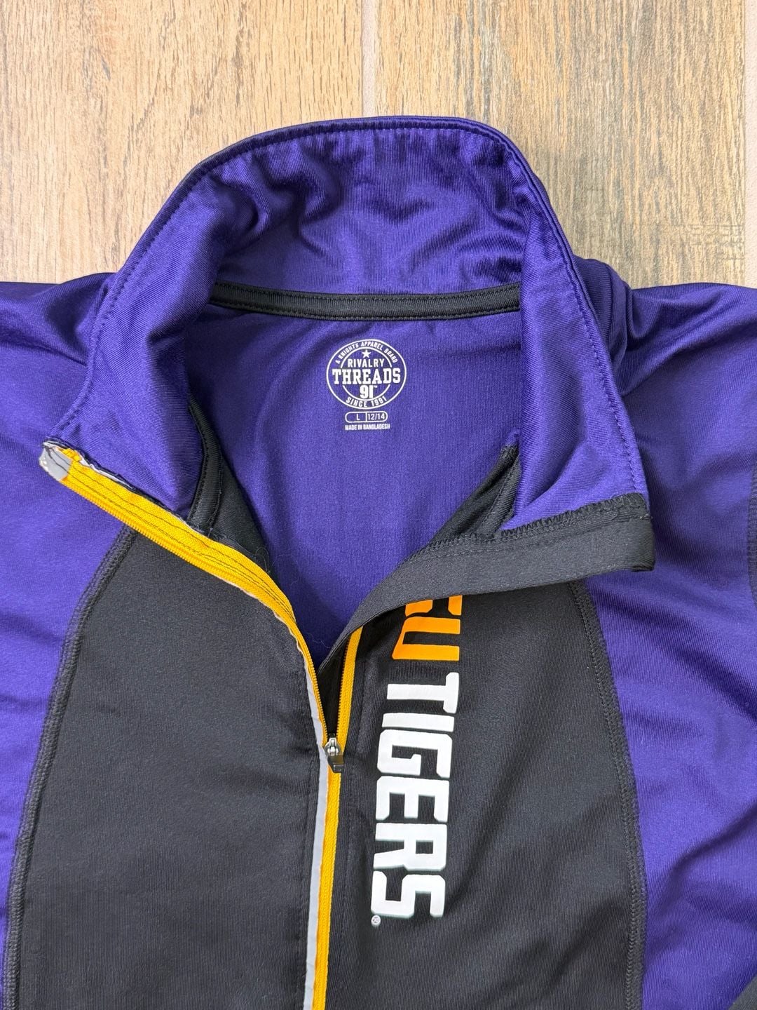 LSU Tigers 1/4 Zip Pullover Rivalry Threads Size L Black Purple 3