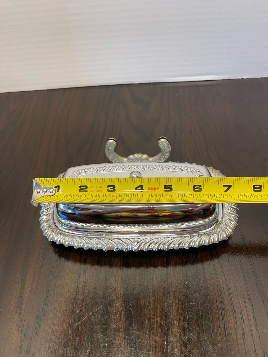 Vintage Silver Plated Covered Butter Dish With Ornate Lid Stand 9