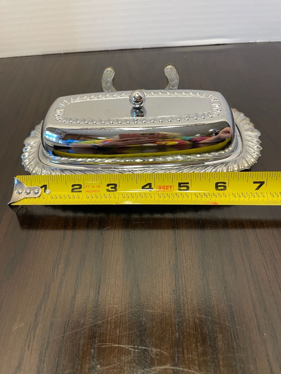 Vintage Silver Plated Covered Butter Dish With Ornate Lid Stand 10
