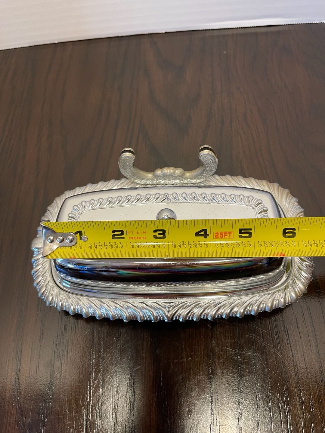 Vintage Silver Plated Covered Butter Dish With Ornate Lid Stand 11
