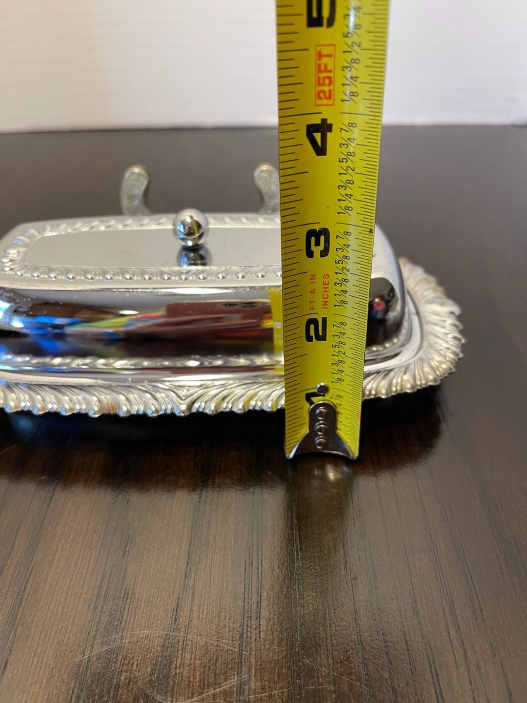 Vintage Silver Plated Covered Butter Dish With Ornate Lid Stand 13