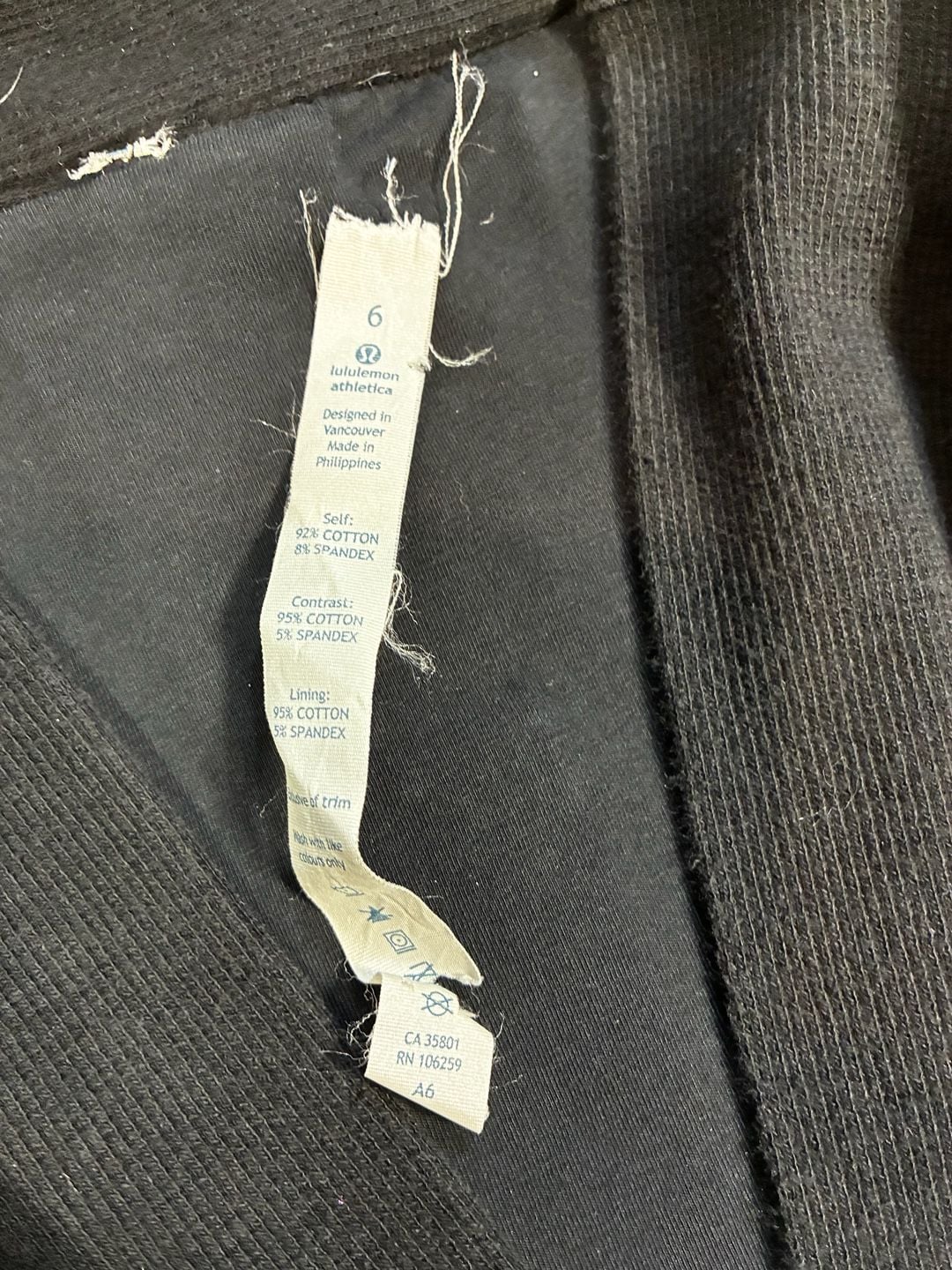 Lululemon Athletica Jacket Size 6 Black White Heathered Cardigan 4