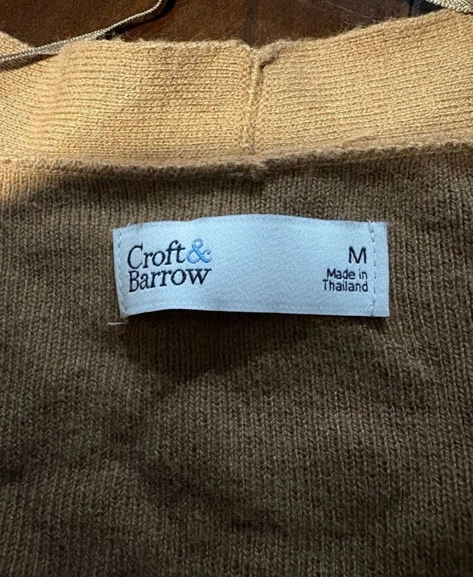 Croft & Barrow Women’s Medium Brown Open Front Long Cardigan Sweater Pocket 8