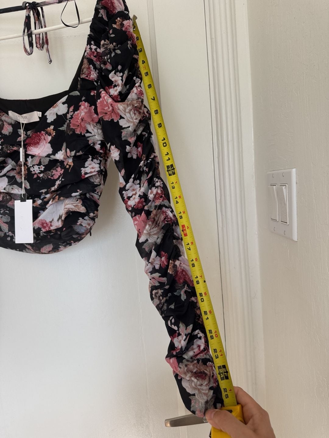 Astr The Label Erica Floral Ruched Long dark romantic, feminine, coquette 7