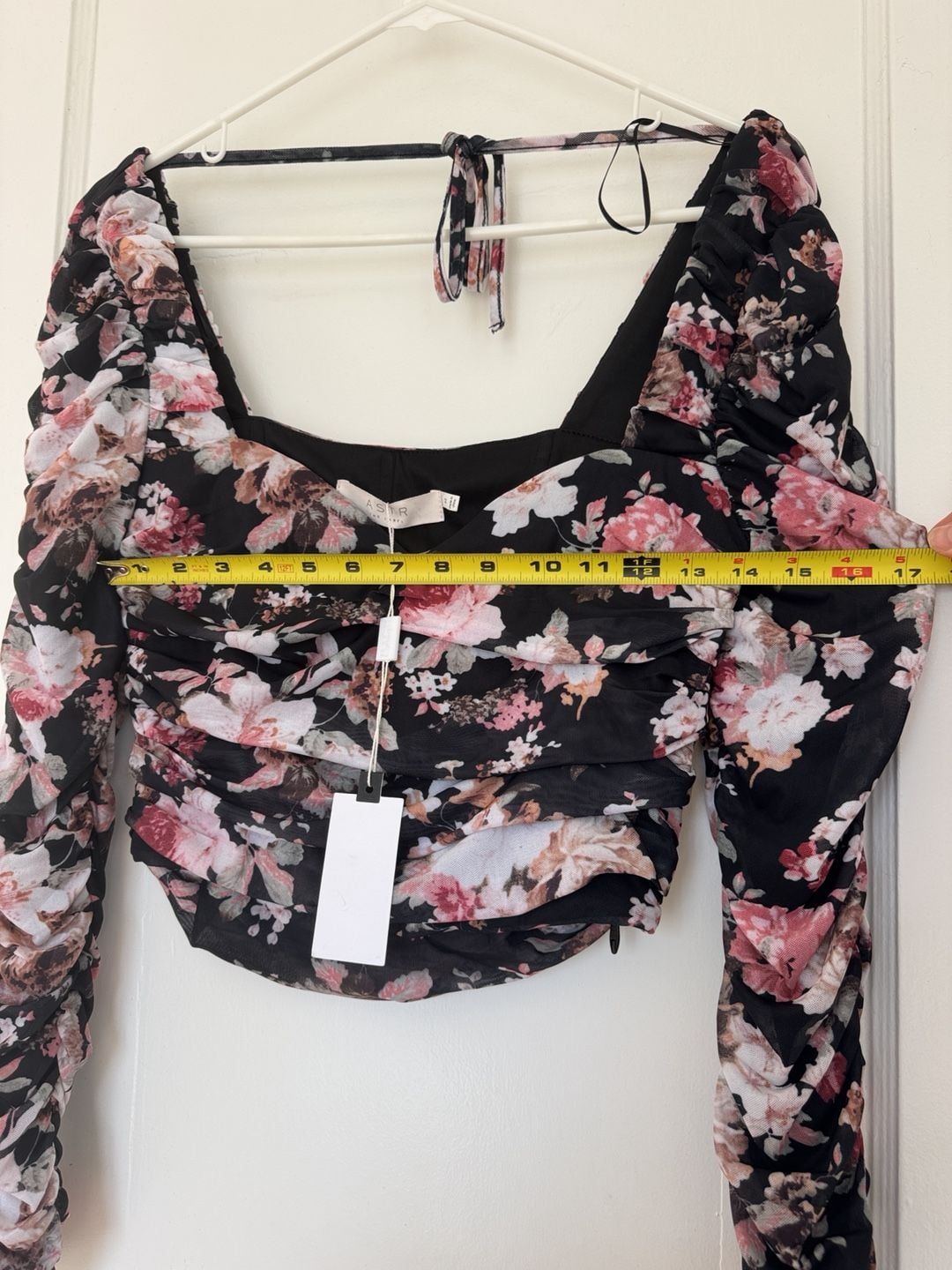 Astr The Label Erica Floral Ruched Long dark romantic, feminine, coquette 8