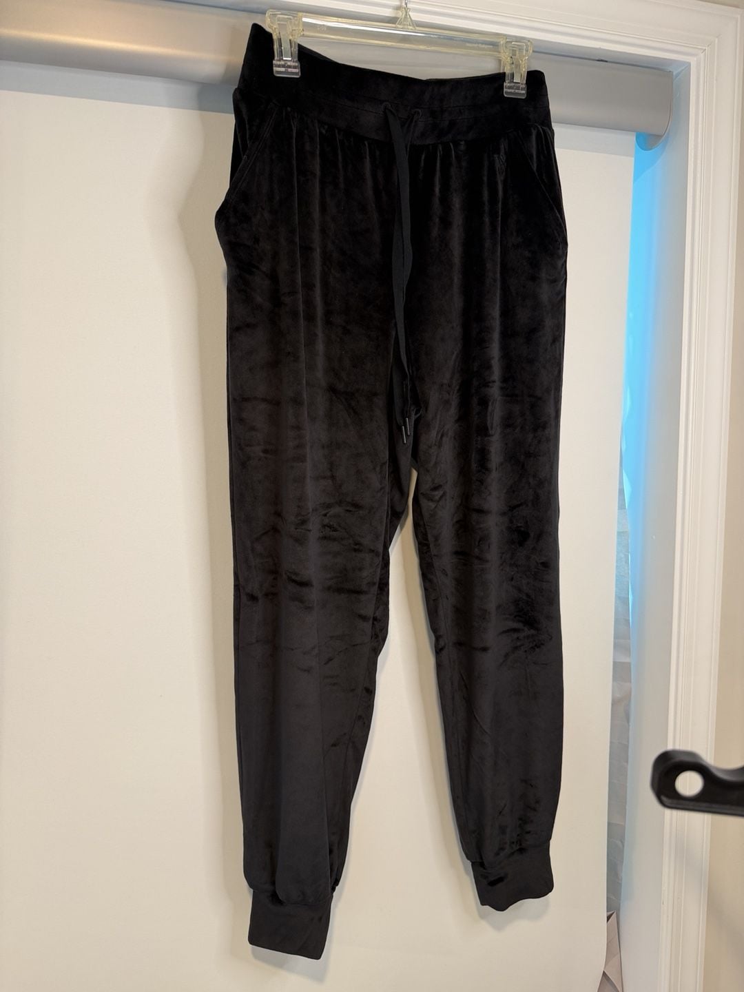 Victoria's Secret SIZE MEDIUM Black Velvet Embroidered Logo ... 3