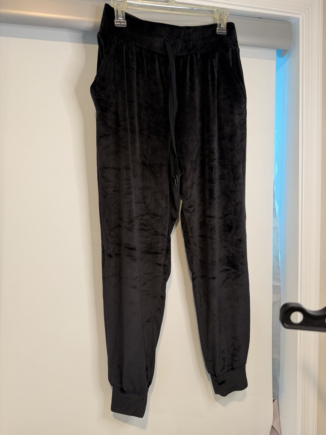Victoria's Secret SIZE MEDIUM Black Velvet Embroidered Logo ... 4