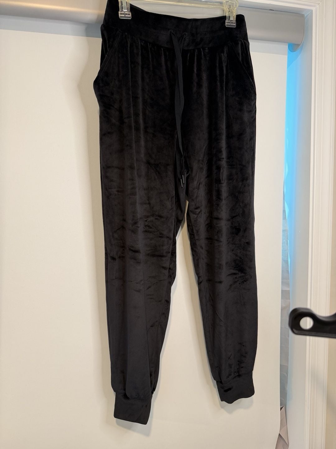 Victoria's Secret SIZE MEDIUM Black Velvet Embroidered Logo ... 5