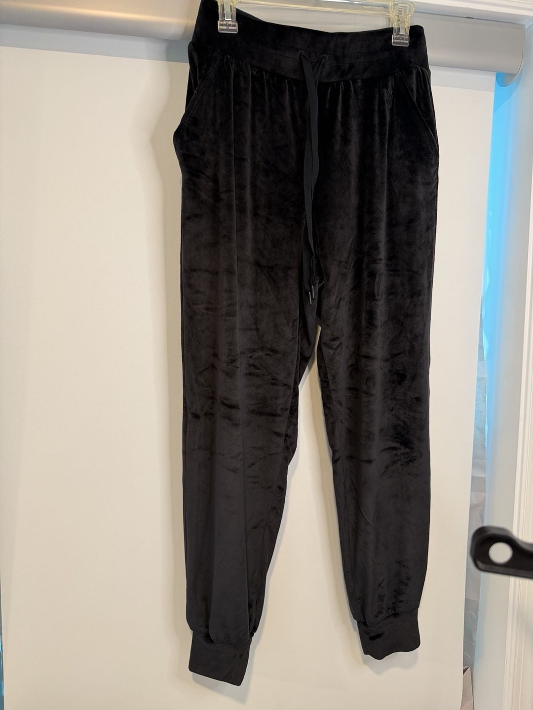 Victoria's Secret SIZE MEDIUM Black Velvet Embroidered Logo ... 9