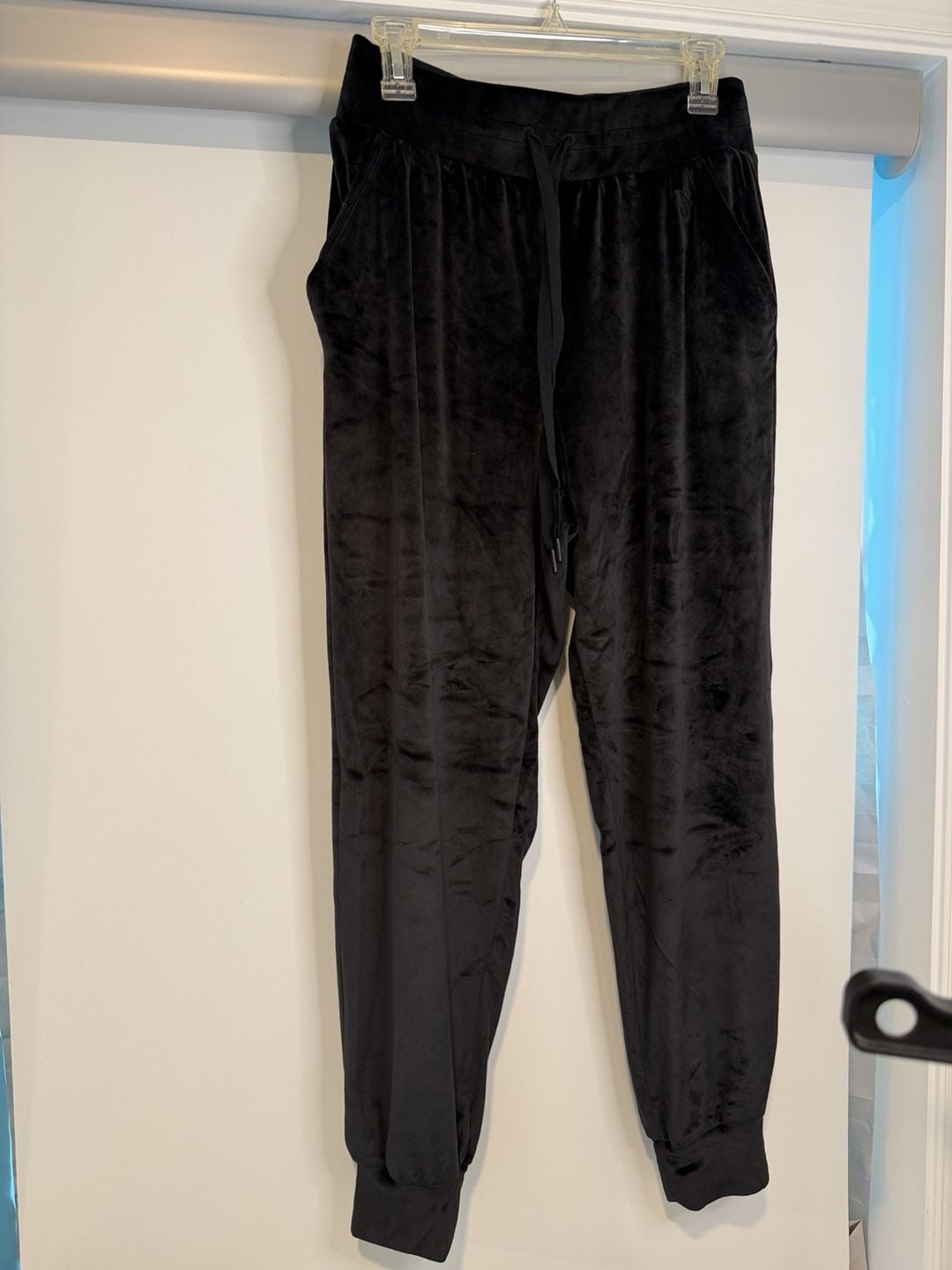 Victoria's Secret SIZE MEDIUM Black Velvet Embroidered Logo ... 10