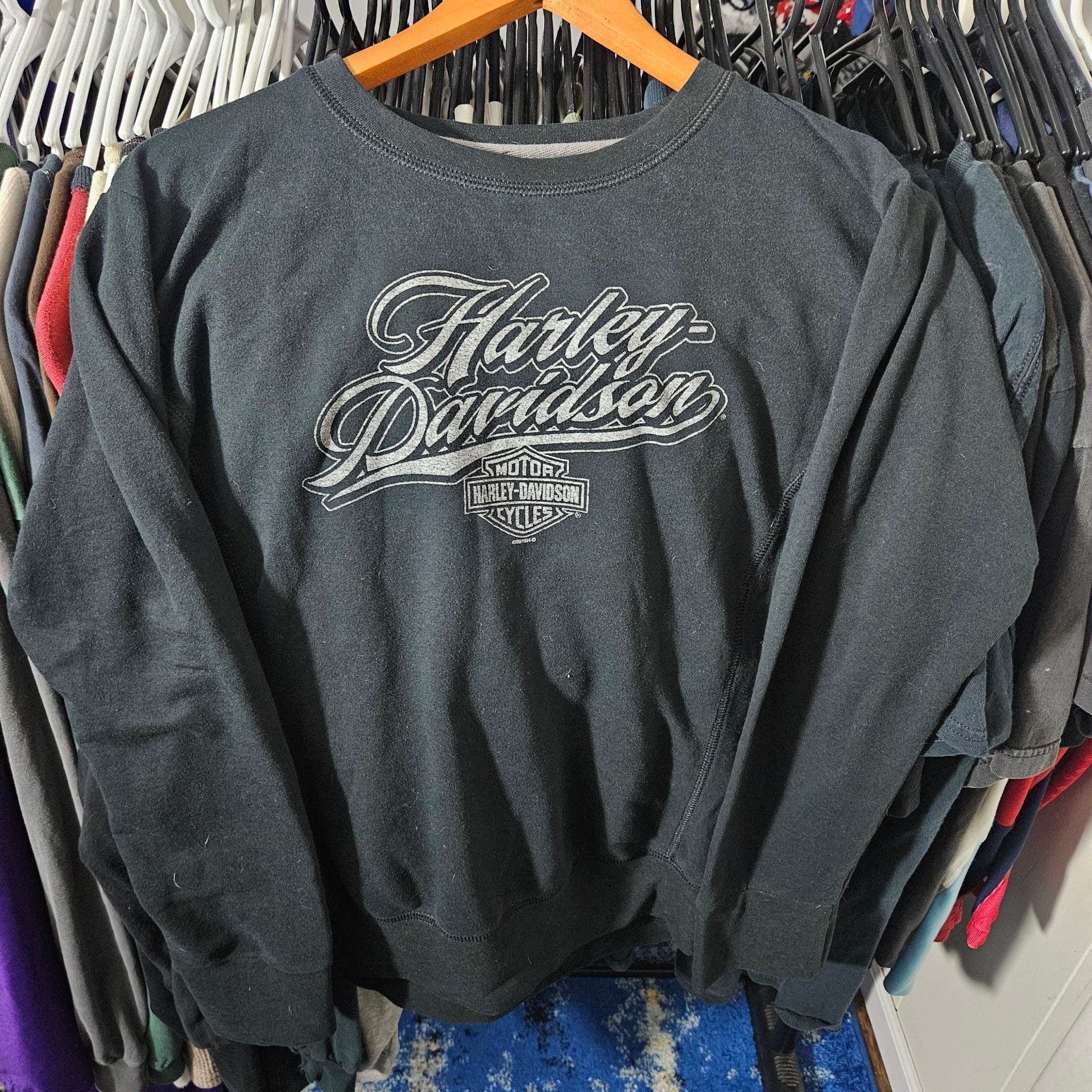 Harley-Davidson Crewneck Sweatshirt Size L Black Mad River Ohio 2