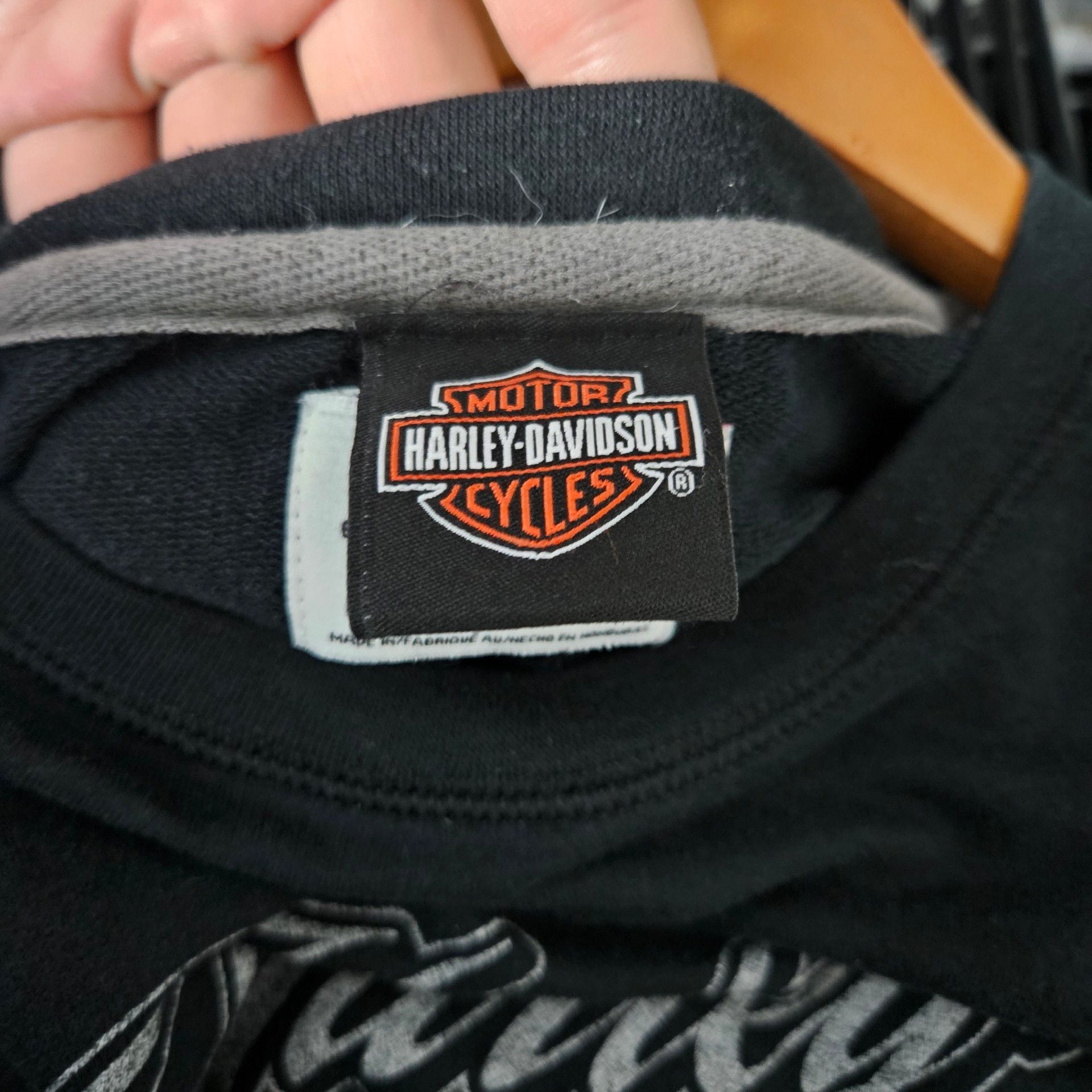 Harley-Davidson Crewneck Sweatshirt Size L Black Mad River Ohio 3