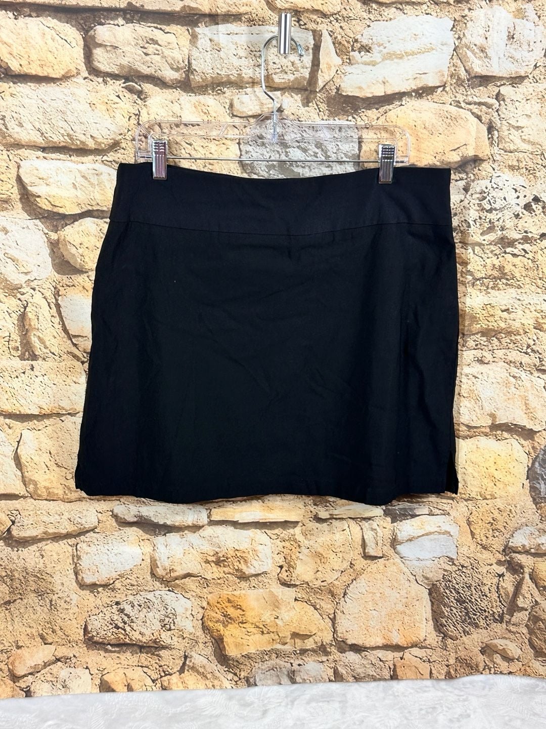Rafaella Skort Size XL Black Pull-On Active Skirt Built-In Shorts 8