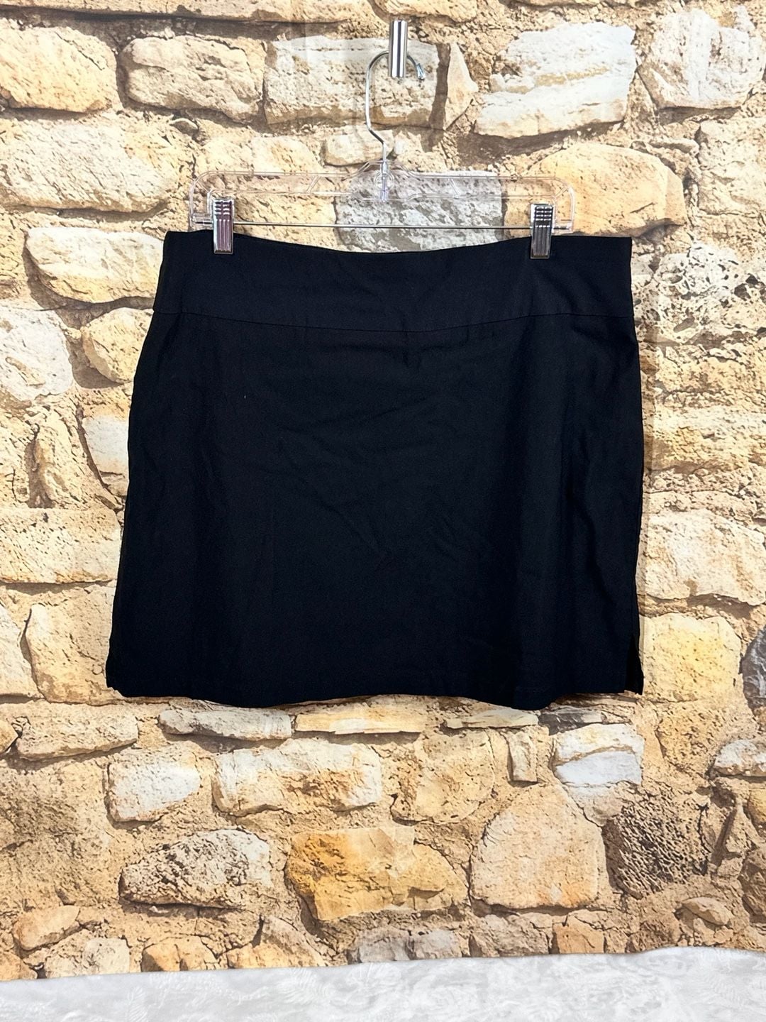 Rafaella Skort Size XL Black Pull-On Active Skirt Built-In Shorts 9