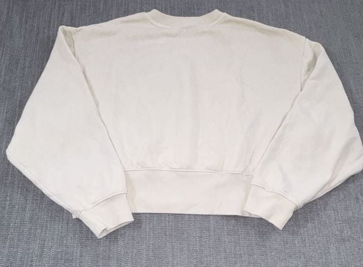 Adidas Trefoil Cropped Sweatshirt Size S Off White Pullover 4