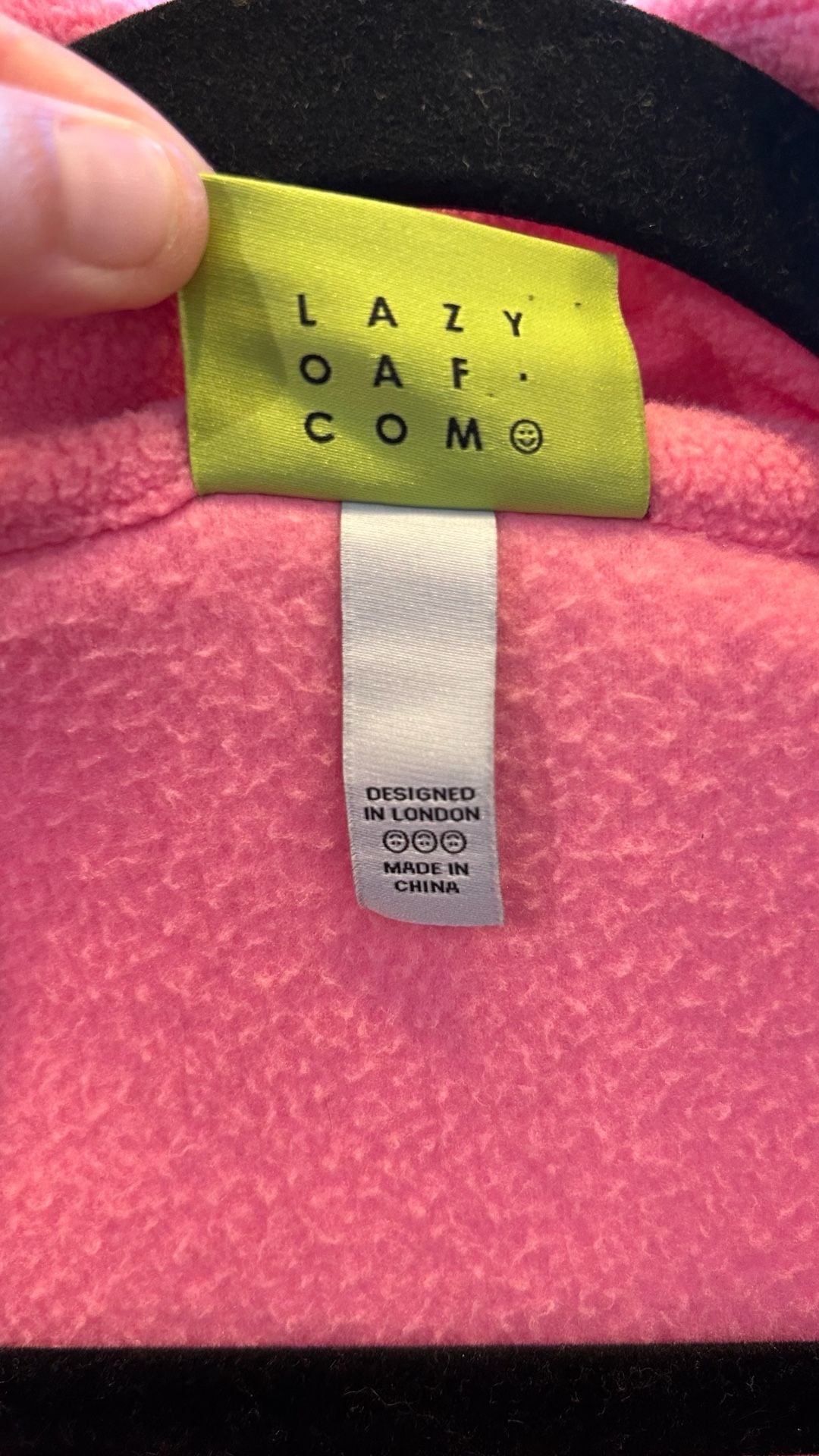 Lazy Oaf Half Zip Pullover Sweatshirt Size L Pink Black Lace Trim Fleece 4