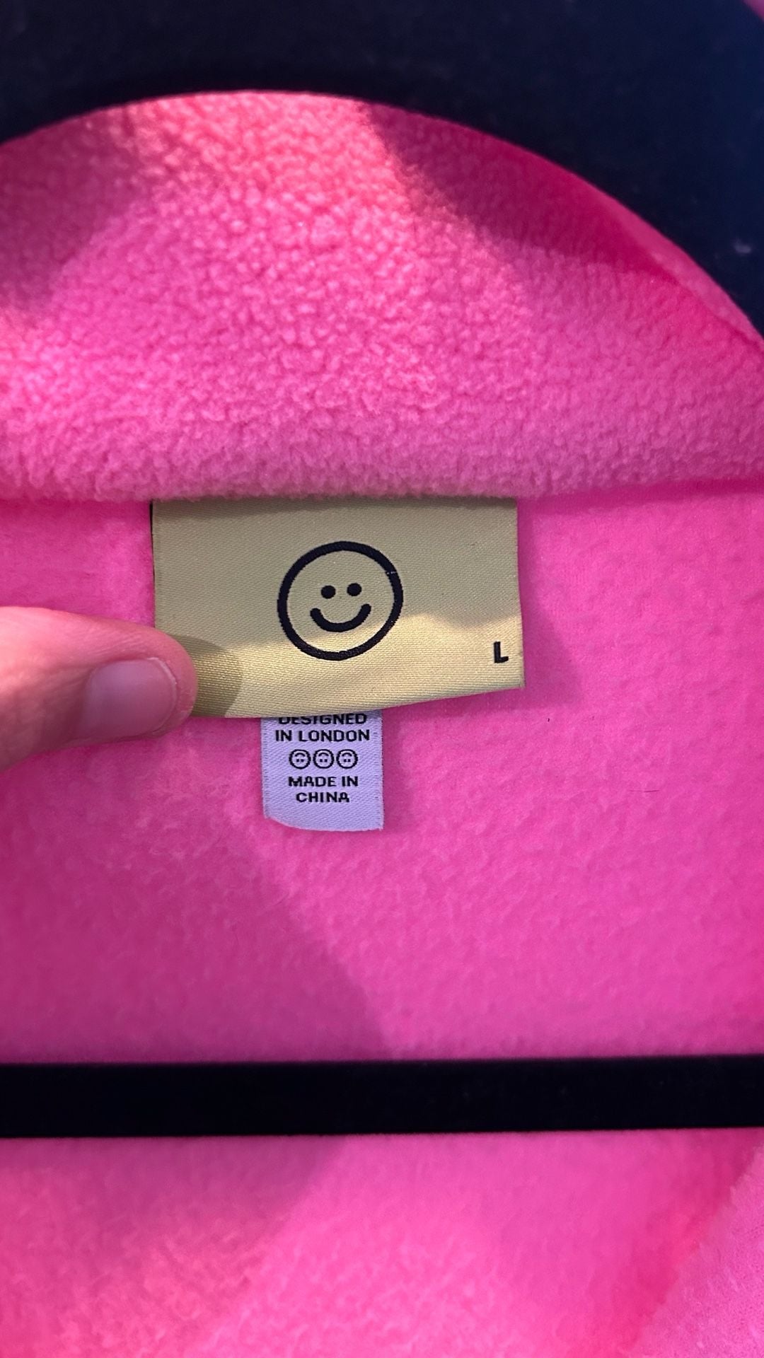 Lazy Oaf Half Zip Pullover Sweatshirt Size L Pink Black Lace Trim Fleece 5
