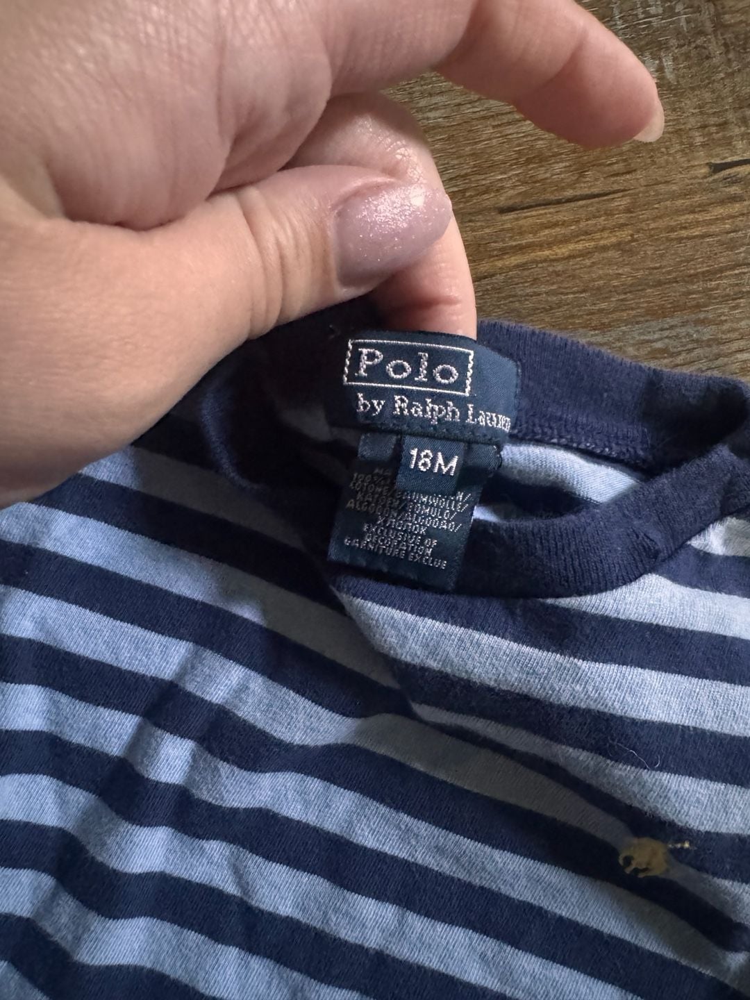 Polo By Ralph Lauren Striped T-Shirt Size 18M Blue 3