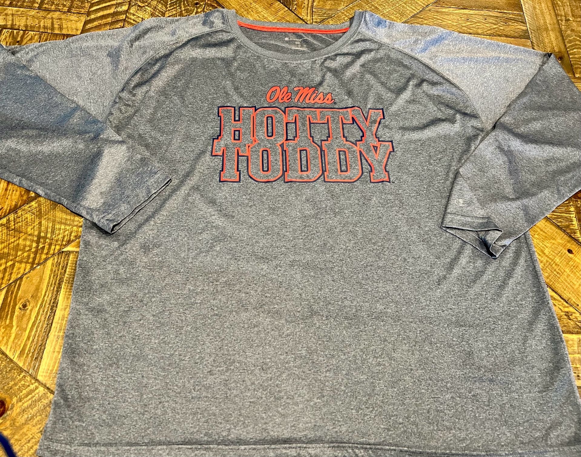 Champion Ole Miss Hotty Toddy T-Shirt Size 2XL Gray Long Sleeve 3