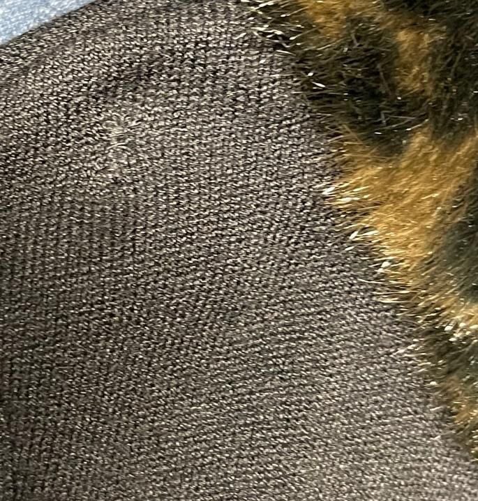 Mob Wife Retro Sweater Faux Fur Trim Y2K Tunnel Neck, Whimsygoth, Sz. S 8