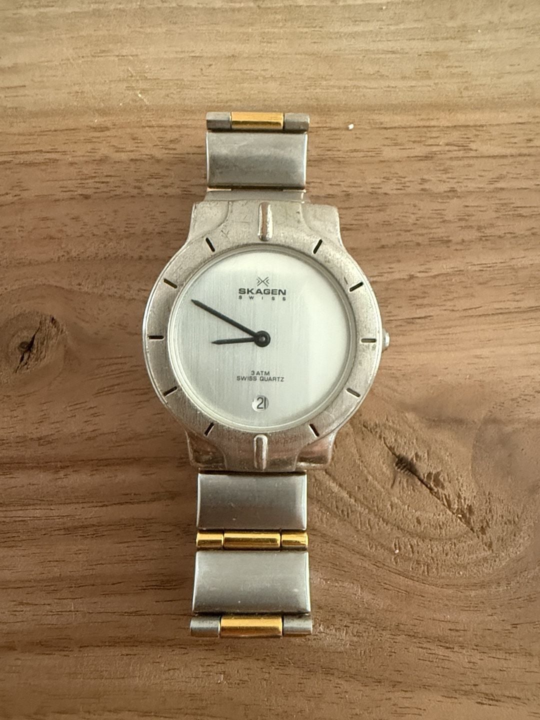 Skagen Swiss Quartz Watch 3ATM 491SX Silver Gold 2