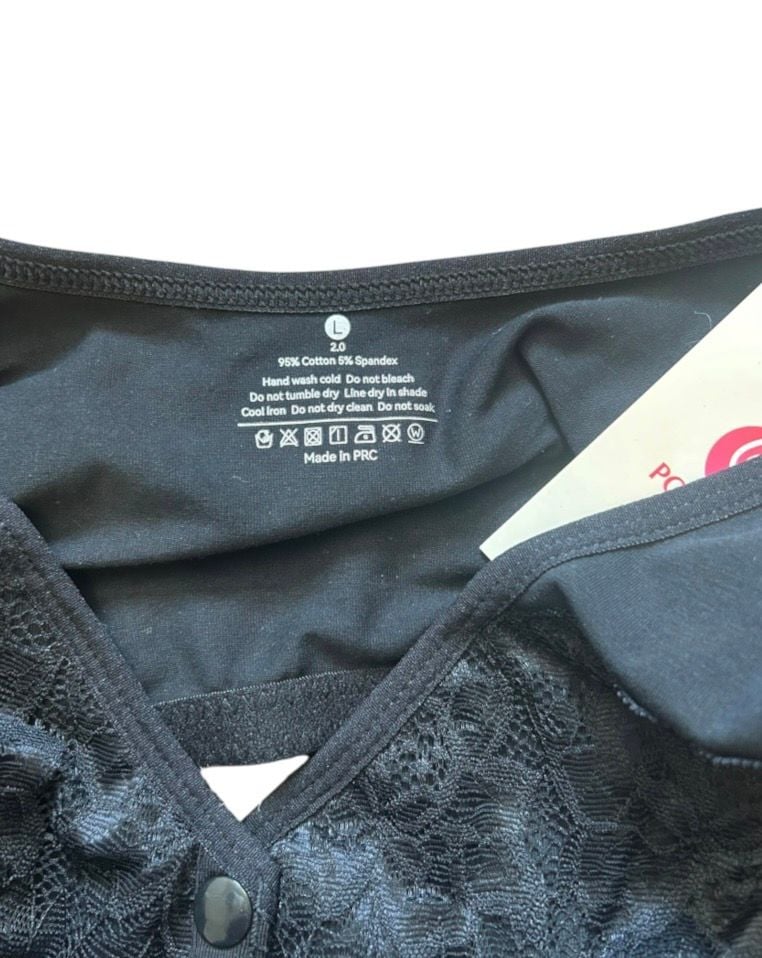 Ahvena Front Closure Lace Bra Size L Black Cotton Spandex 4