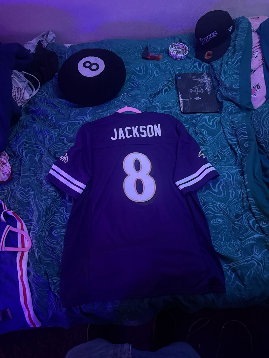 NFL Team Apparel Baltimore Ravens Lamar Jackson #8 Jersey Size L Purple 3